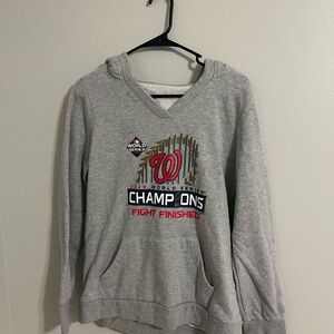 Gray Washington Nationals 2019 World Series Champions Hoodie Women’s Medium